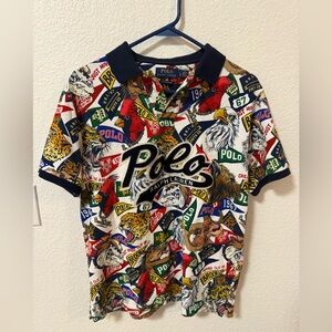 Polo Ralph Lauren All-Over Print Polo – Custom Slim Fit – Size Large